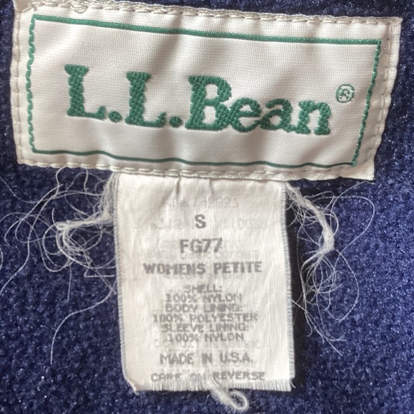 L.L. Bean Petite Fleece Lined Windbreaker with Removable Hood - Blue - SP - Picture 10 of 11